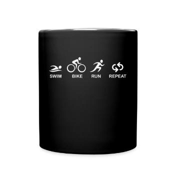 TRIATHLON SWIM BIKE RUN REPEAT - Mug uni - noir - Devant
