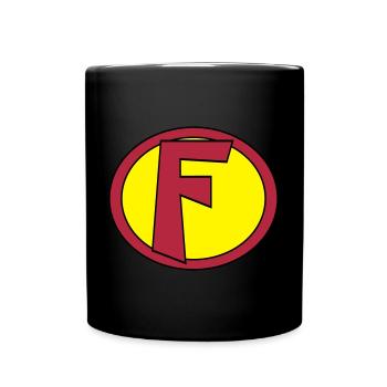 Super, Superheld, Superheldin, Hero, F - Full Colour Mug - black - Front