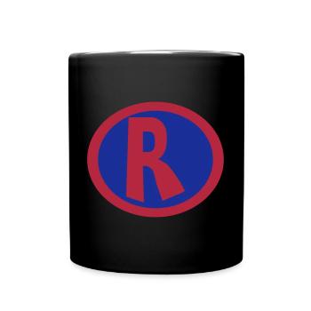 Super, Superheld, Superheldin, Hero, R - Full Colour Mug - black - Front