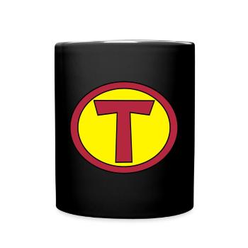 Super, Superheld, Superheldin, Hero, T - Full Colour Mug - black - Front