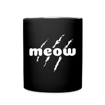 Cats Funny Sayings Meow Claws Paw Icon - Full Colour Mug - black - Front