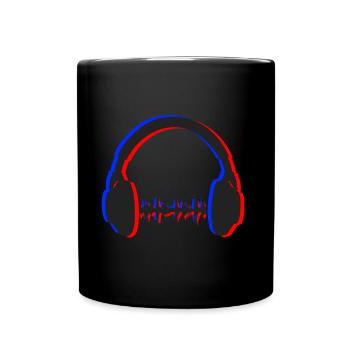Kopfhörer Techno Party Rave House Geschenk - Tasse einfarbig - Schwarz - Vorne