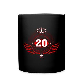 Geburtstag, Jubiläum 20 - Tasse einfarbig - Schwarz - Vorne