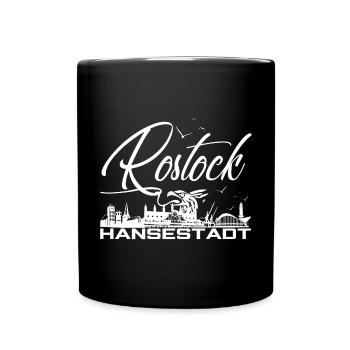 Rostock - Hansestadt - Silhouette - Tasse einfarbig - Schwarz - Vorne