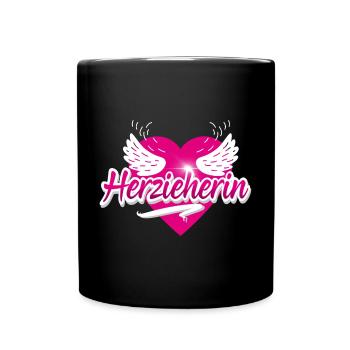 Erzieherin Erzieher - Tasse einfarbig - Schwarz - Vorne