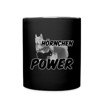 Hörnchenpower Eichhörnchen Tiere Spruch - Tasse einfarbig - Schwarz - Vorne