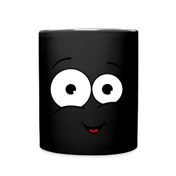 happy face with mouth - Full Colour Mug - black - Front