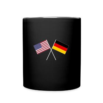 USA Allemagne croisé drapeaux amitié - Mug uni - noir - Devant