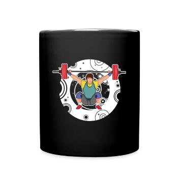Weightlifting - Snatch - Push - Weightlifting - Full Colour Mug - black - Front