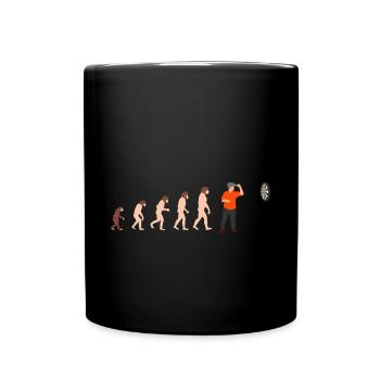 Human Evolution Dartspieler Lustige Geschenkidee - Tasse einfarbig - Schwarz - Vorne