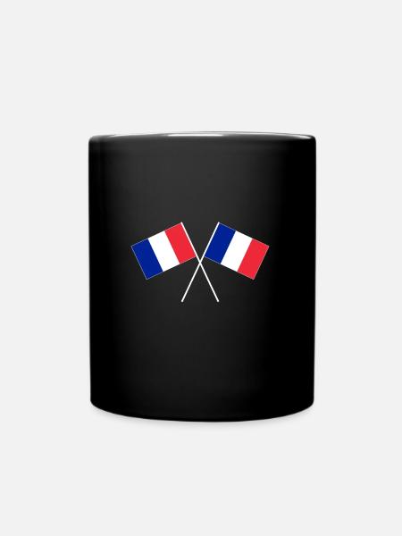France drapeaux croisés français drapeaux - Mug uni - noir