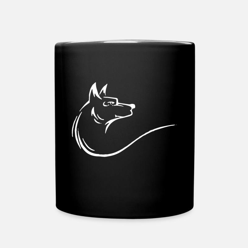 Ein schöner Wolf - minimalistisch - Tasse einfarbig - Schwarz