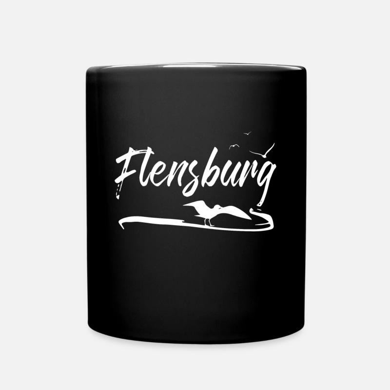 Flensburg Möwe - Tasse einfarbig - Schwarz