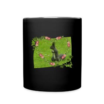 Eichhörnchen Liebe Tiere Tierfreund - Tasse einfarbig - Schwarz - Vorne