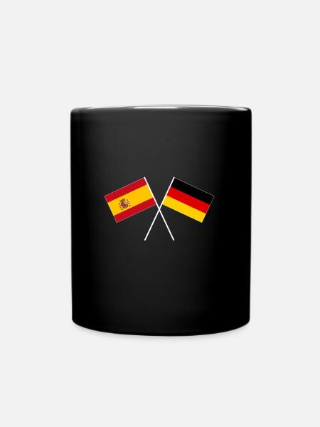 Spanien Deutschland Freundschaft gekreuzte Fahne - Tasse einfarbig - Schwarz