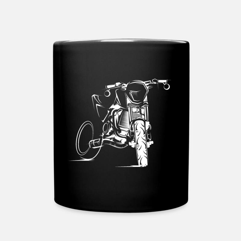 Supermoto Motorrad Illustration Biker custom Logo - Tasse einfarbig - Schwarz