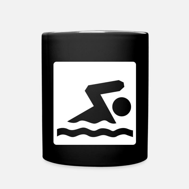 Swimming - Full Colour Mug - black