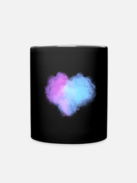 Herzförmige Wolken - Tasse einfarbig - Schwarz