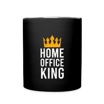 Home Office King Geschenkidee - Tasse einfarbig - Schwarz - Vorne