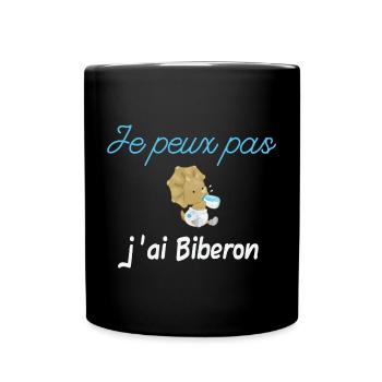 Je peux pas j'ai Biberon - Mug uni - noir - Devant