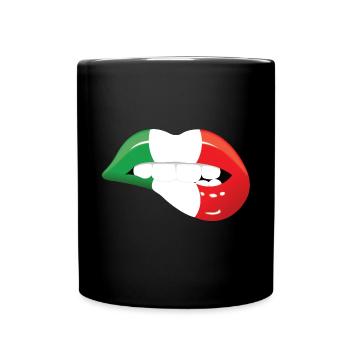 lèvres bouche bouche rouge bouche italie - Mug uni - noir - Devant