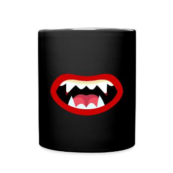 Bouche de vampire - Mug uni - noir - Devant