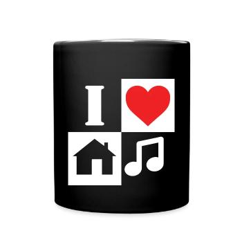 J'aime la musique House - Mug uni - noir - Devant