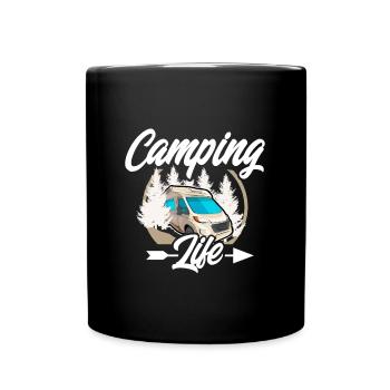 Camping vie - Mug uni - noir - Devant