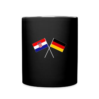 deutsch-kroatische Freundschaft Flagge Fahne - Tasse einfarbig - Schwarz - Vorne