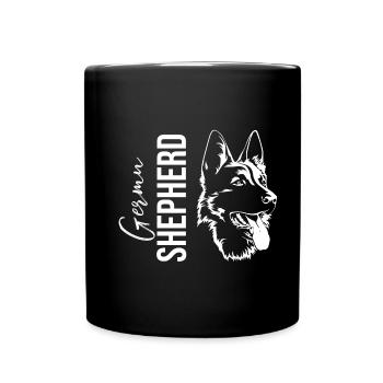 Deutscher Schäferhund - Tasse einfarbig - Schwarz - Vorne
