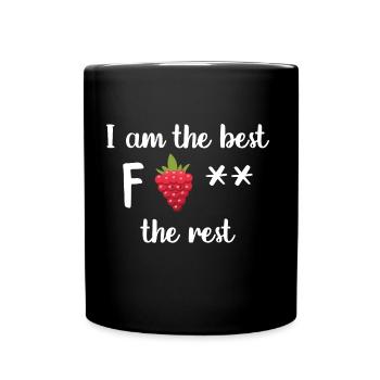 Ich liebe Himbeeren - Tasse einfarbig - Schwarz - Vorne