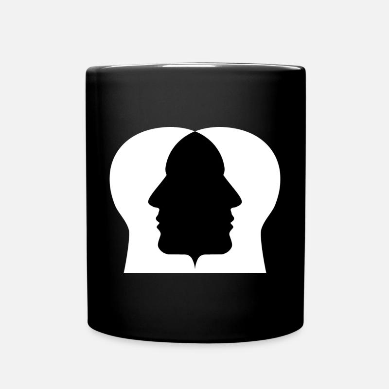 Doppelprofil Silhouette - Tasse einfarbig - Schwarz