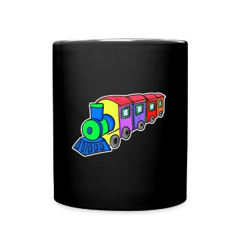 Railway Steam Locomotive Children - Full Colour Mug - black - Front
