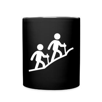 Randonnée, randonnée en montagne, trekking, course à pied - Mug uni - noir - Devant