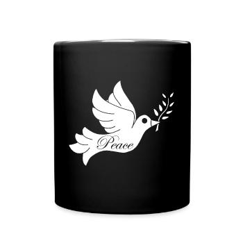 Weißer Vogel des Friedens - Tasse einfarbig - Schwarz - Vorne