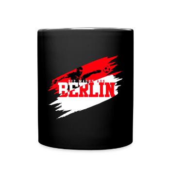 Fußball Berlin - Tasse einfarbig - Schwarz - Vorne