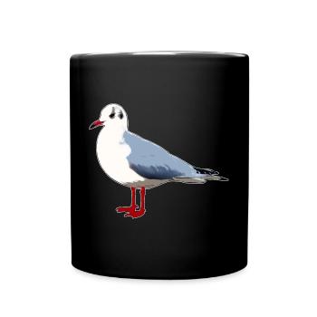 Möwe - Tasse einfarbig - Schwarz - Vorne