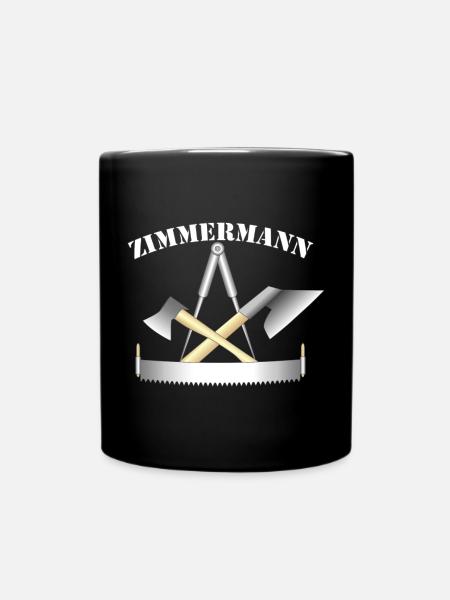 Zunftzeichen der Zimmermänner - Tasse einfarbig - Schwarz