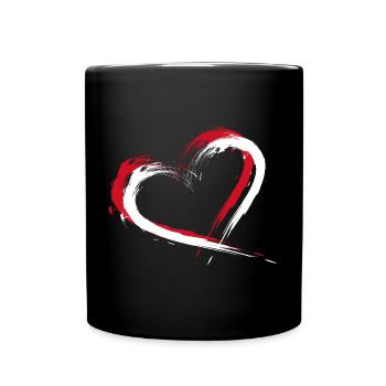 Indonésie drapeau du coeur - Mug uni - noir - Devant