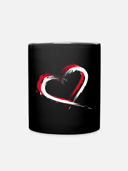 Indonesien Fahne Herz - Tasse einfarbig - Schwarz