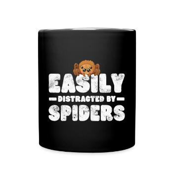 Spinne Vogelspinne - Tasse einfarbig - Schwarz - Vorne