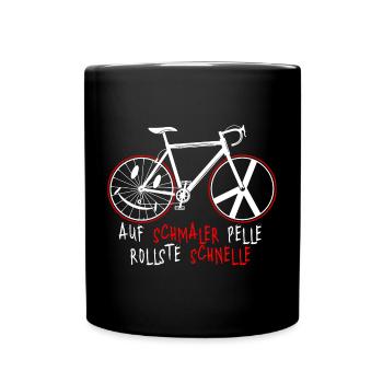 Fahrrad - Tasse einfarbig - Schwarz - Vorne