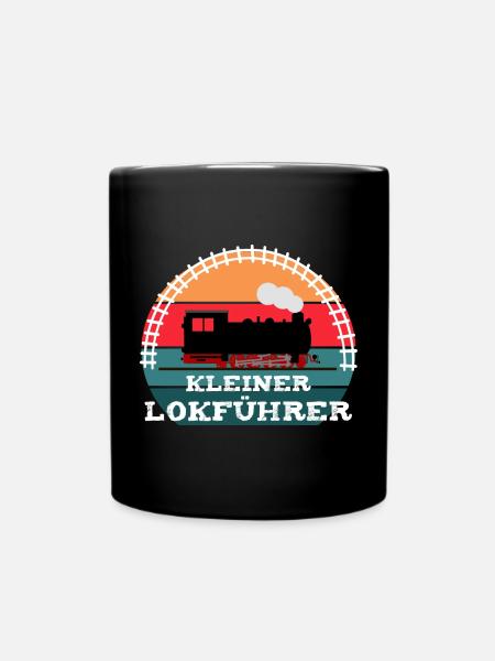 Eisenbahn Kinder Dampflok Lokführer - Tasse einfarbig - Schwarz