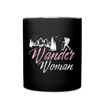 Wander Woman - Wandern - Tasse einfarbig - Schwarz - Vorne
