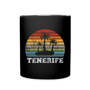 Design vintage de plage de Tenerife - Mug uni - noir - Devant