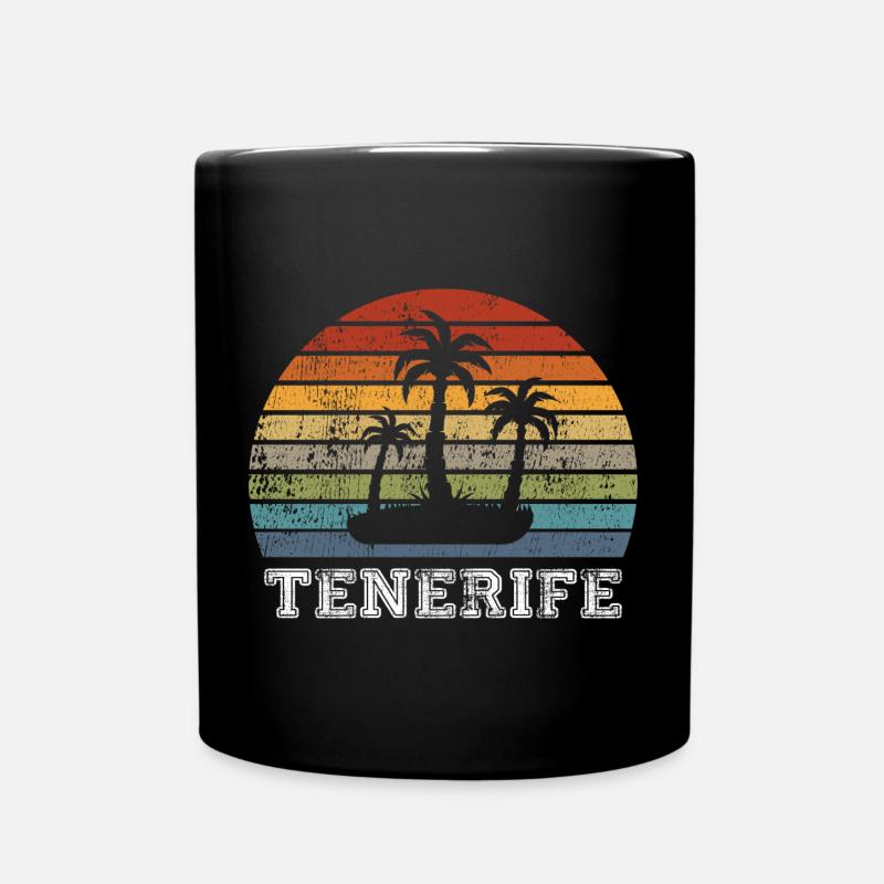 Teneriffa Vintage Beach Design - Tasse einfarbig - Schwarz