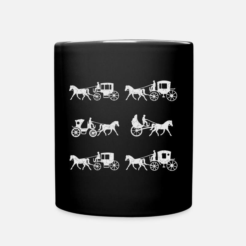 Kutsche mit Kutscher - Tasse einfarbig - Schwarz
