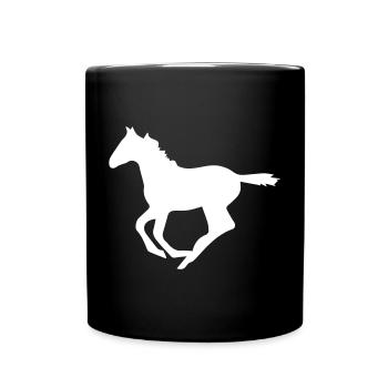 pferd - Tasse einfarbig - Schwarz - Vorne