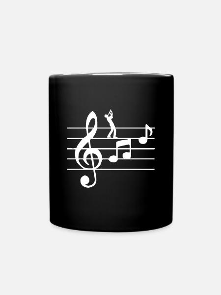 Flute Wind Instruments - Full Colour Mug - black