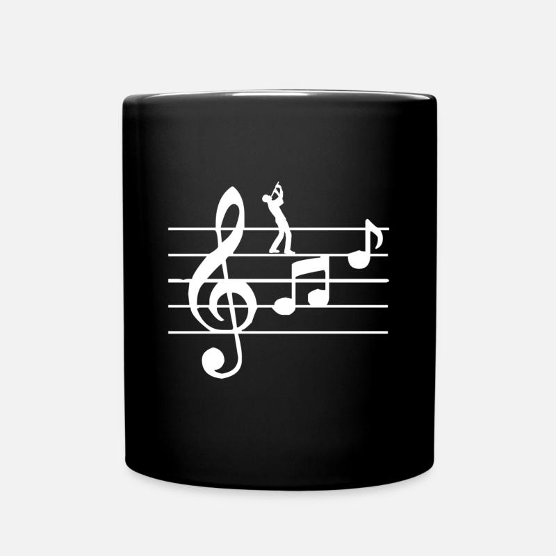 Flute Wind Instruments - Full Colour Mug - black